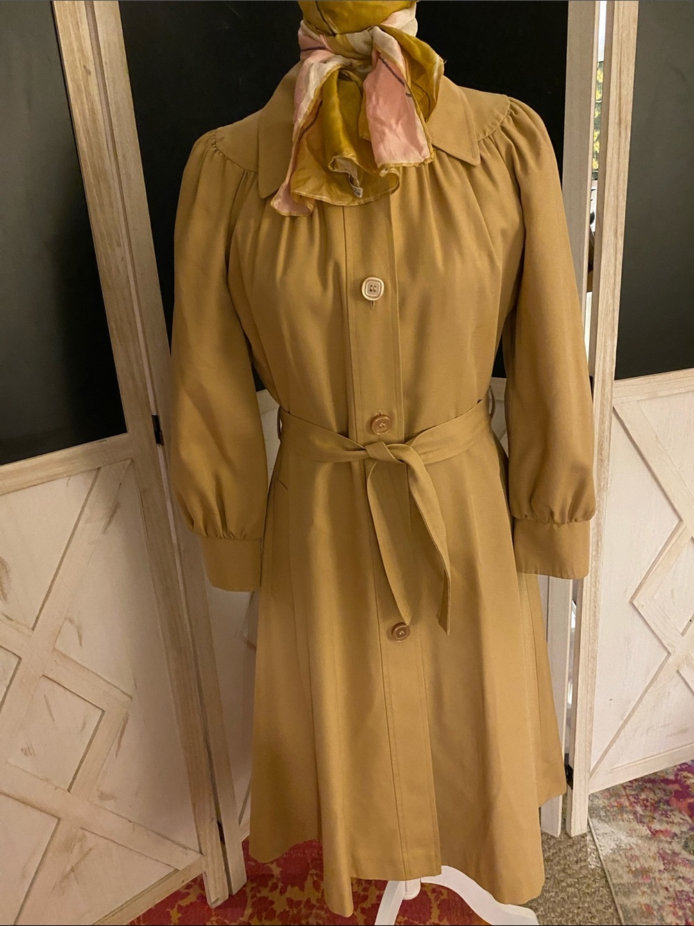 Vintage Downpour Fit and Flare Belted Trench coat